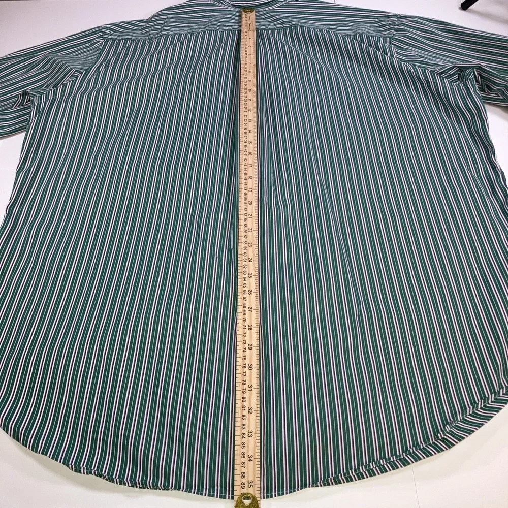Polo Ralph Lauren Shirt Mens 2XLT Green Purple Striped Button Down Classic‎ Fit